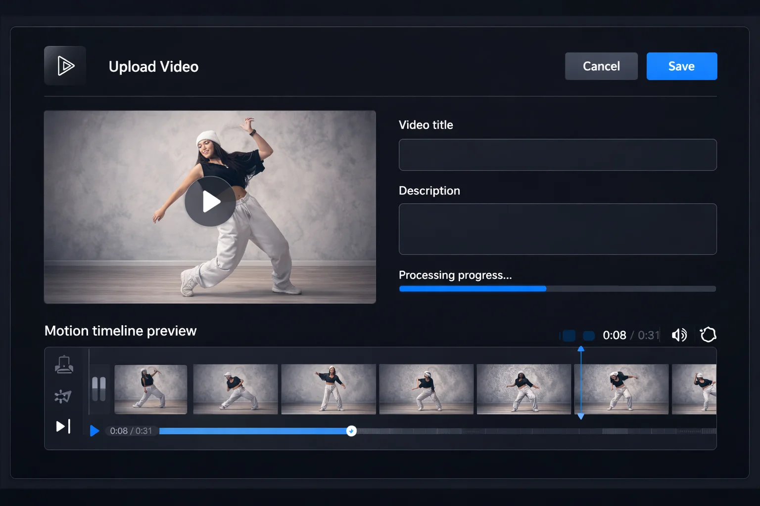 Step 2: Upload Motion Reference Video - AI Video Generation