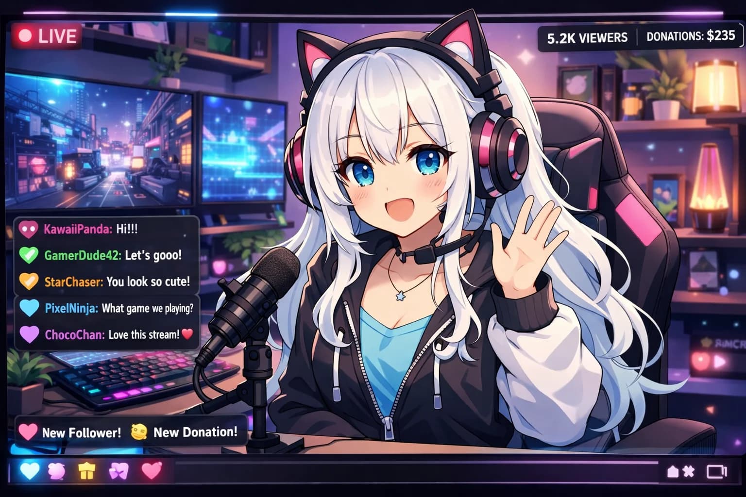 VTuber Virtual Avatar Streaming with AI Motion Control Technology