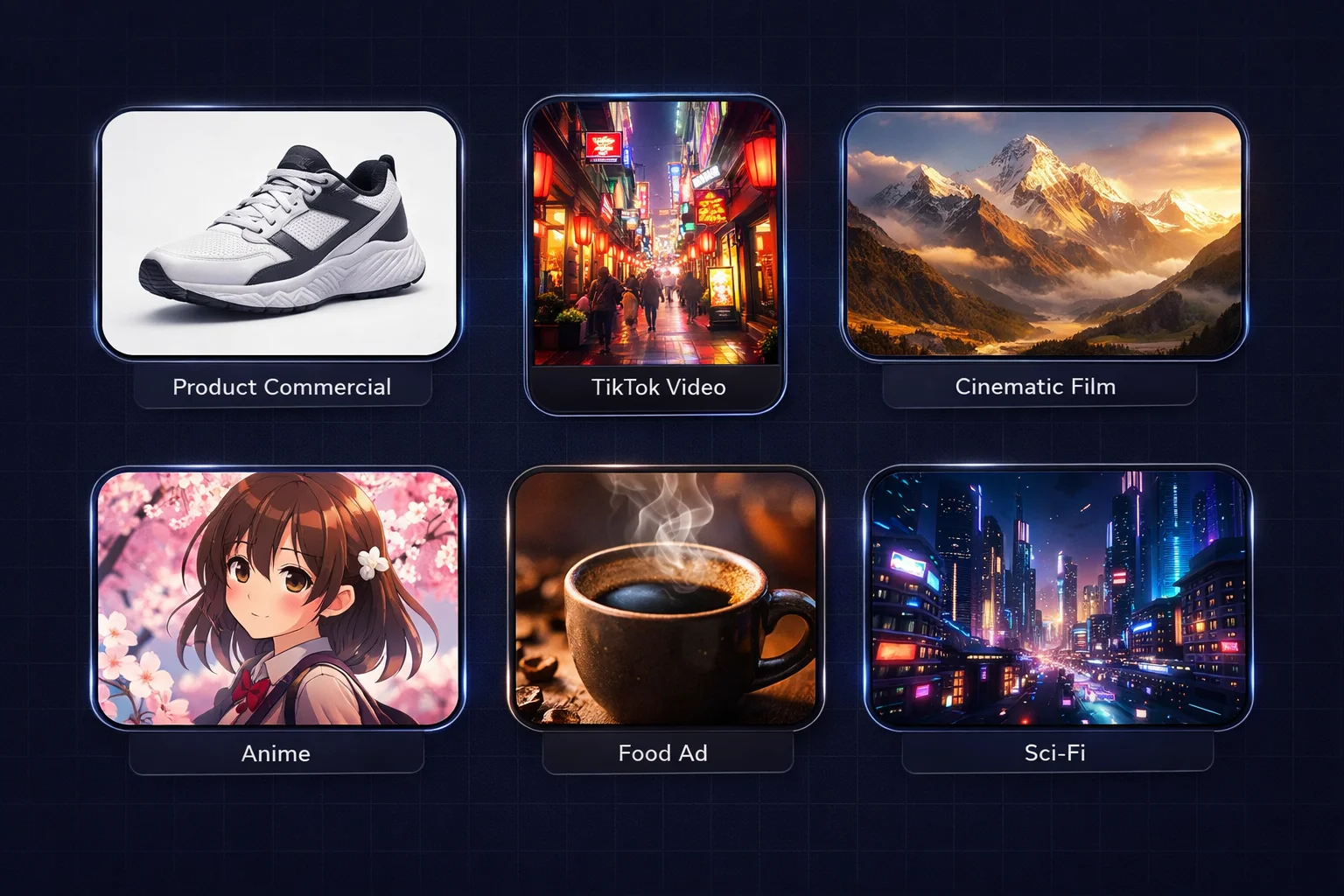 Seedance 2.0動画の6つの人気活用シーン:商品CM、TikTok動画、シネマティック映像、アニメ、フード広告、SF