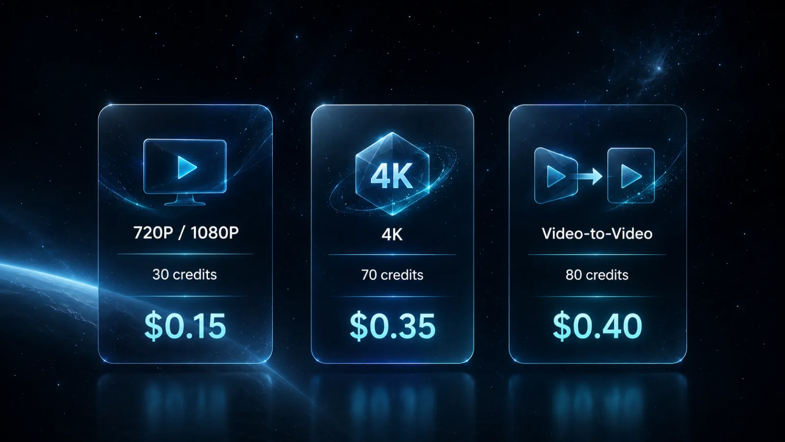 Níveis de preços Gemini Omni Preços do Gemini Omni para créditos de geração de vídeo, personagem e áudio
