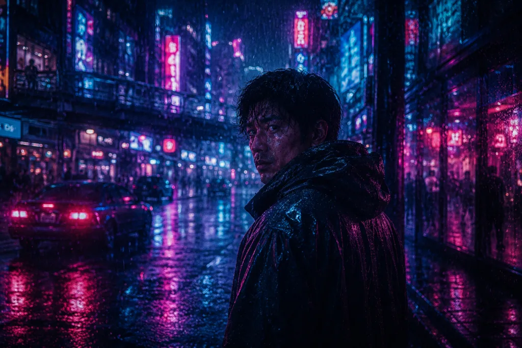 Hailuo 2.3 Cinematic Short Film Example Hailuo 2.3 Cinematic Short Film Sample — Cyberpunk Night Scene