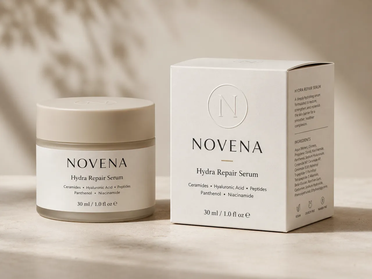 Ideogram 4.0 product packaging mockup with in-image label text