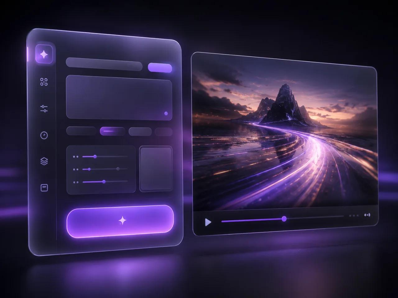 Kling 3.0 Turbo AI Video Generator Interface - Text and Image to Video with Live Preview Kling 3.0 Turbo AI video generator interface - create a fast AI video from a text prompt with a live preview