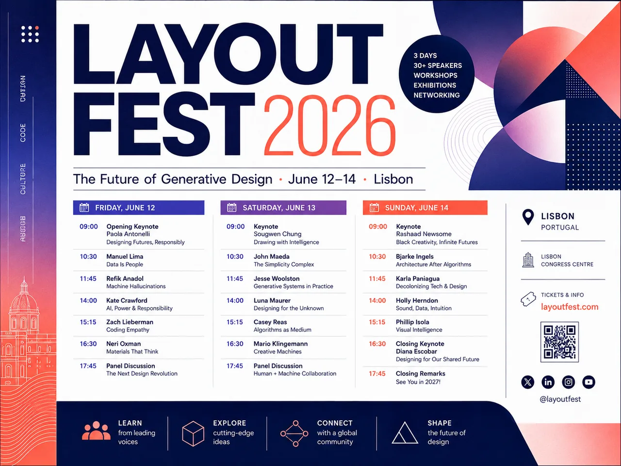 Reve 2.0 4K text-to-image output — a layout-precise event poster with crisp typography