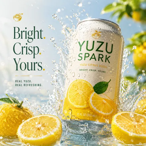 Reve 2.0 example prompt - Citrus soda ad