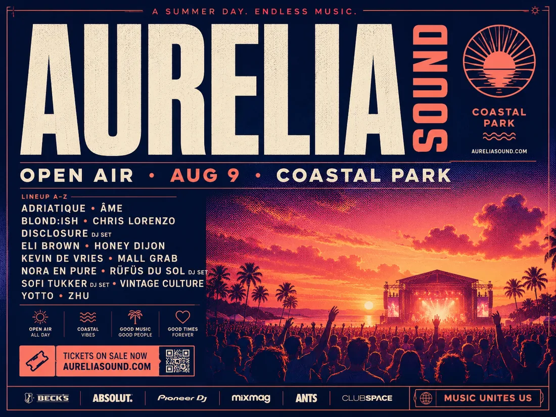 Reve 2.0 marketing poster — a festival layout with readable lineup text