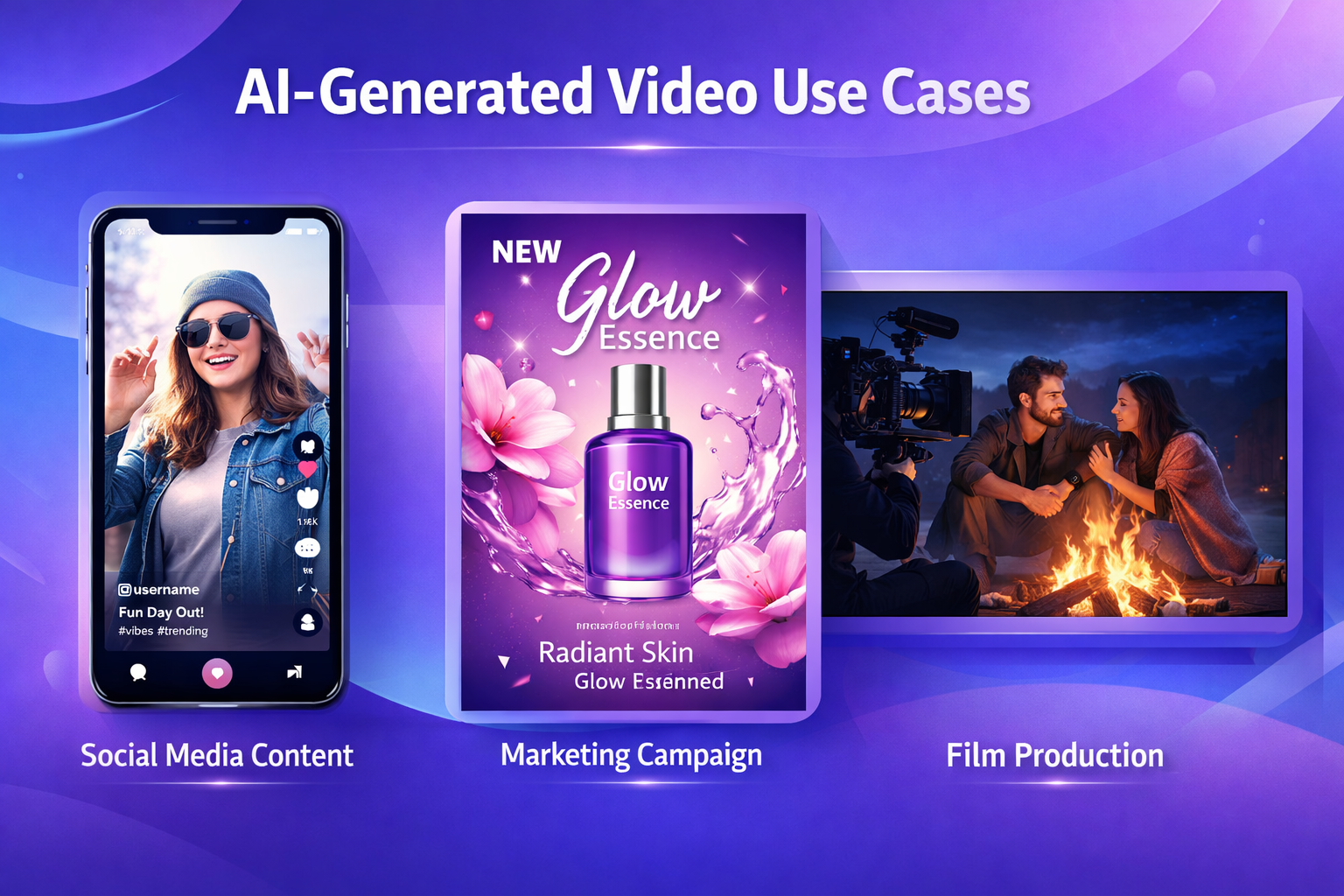 Creative Applications for Seedance 2.0 AI Video Generator - Social Media, Marketing, Film Seedance 2.0 AI Video Use Cases - Social Media Content, Marketing Campaigns, Film Production