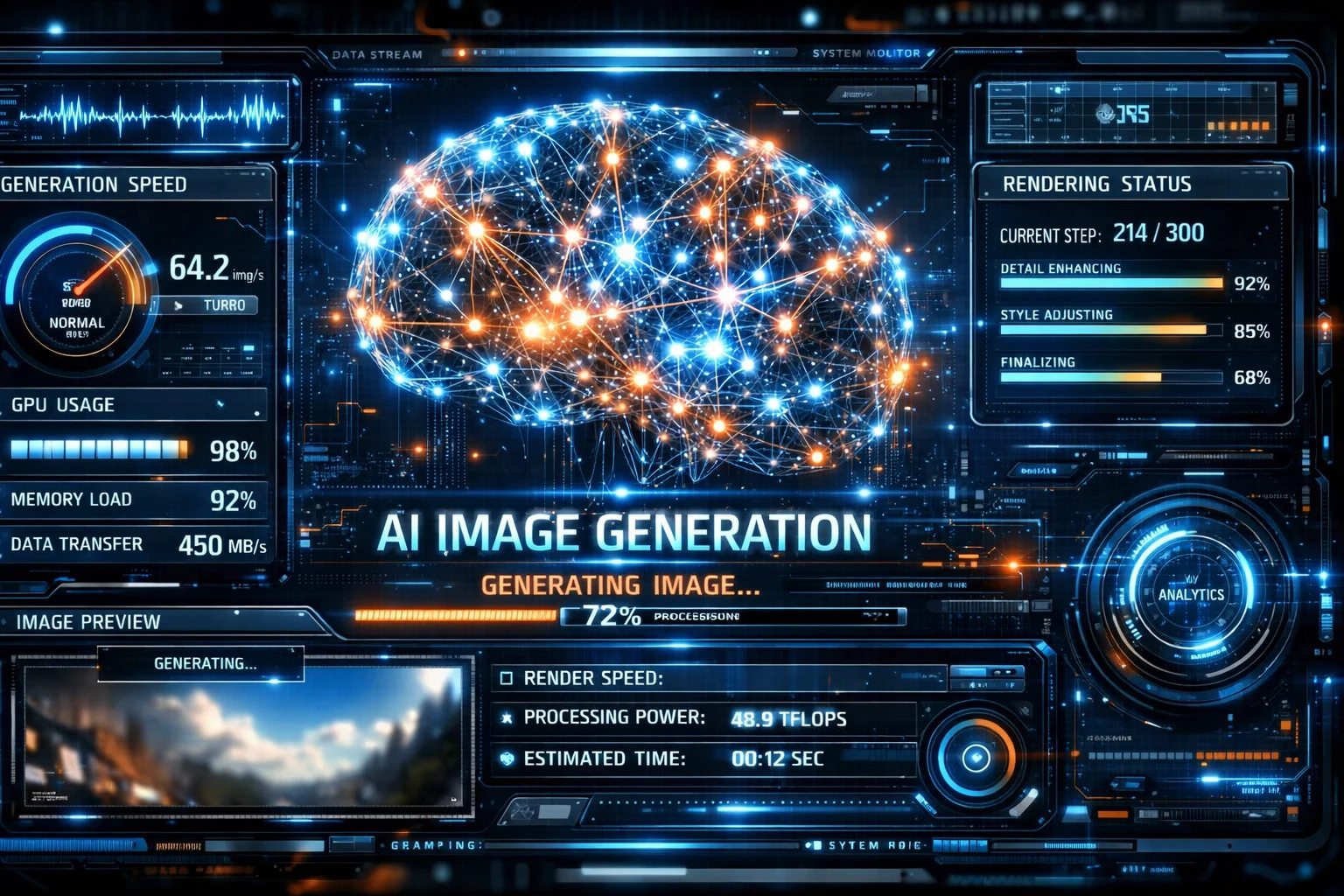 Z-Image AI generation technology dashboard with real-time rendering